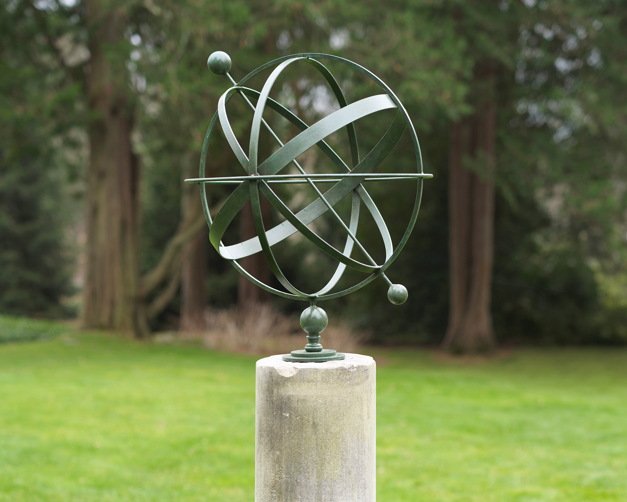 06541 Armillary Sphere on Stone Pedestal - Barbara Israel Garden Antiques