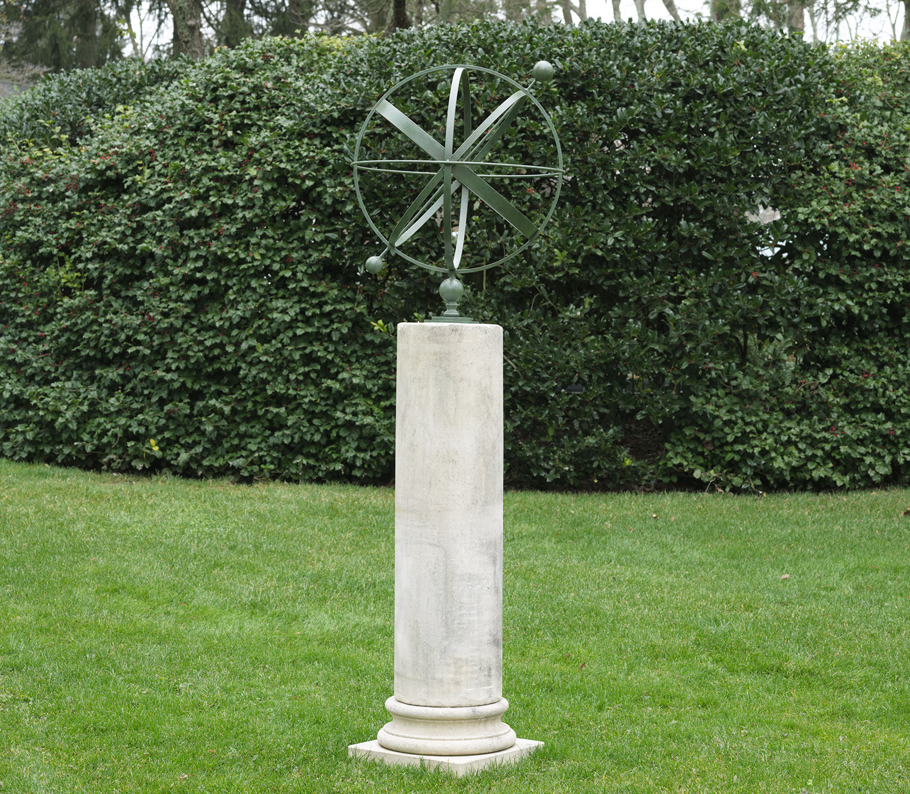 06541 Armillary Sphere on Stone Pedestal - Barbara Israel Garden Antiques